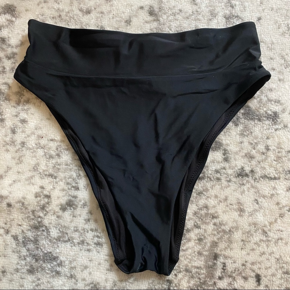 Aerie High Waisted High Cut Cheeky Bikini Bottoms - Medium